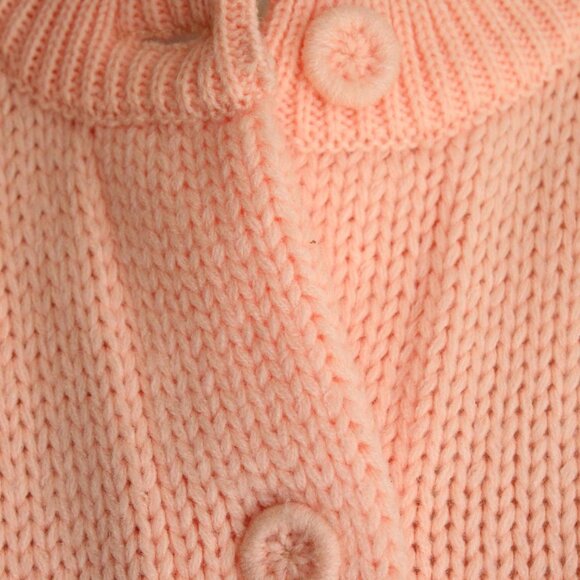 Vintage 1960s Sweater, Full Fashioned Orange Knit Cardigan - Picture 3 of 10